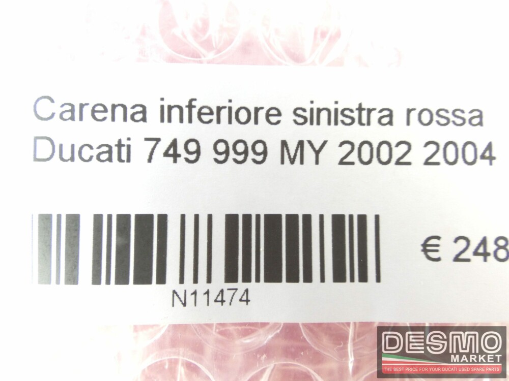 Carena inferiore sinistra rossa Ducati 749 999 MY 2002 2004