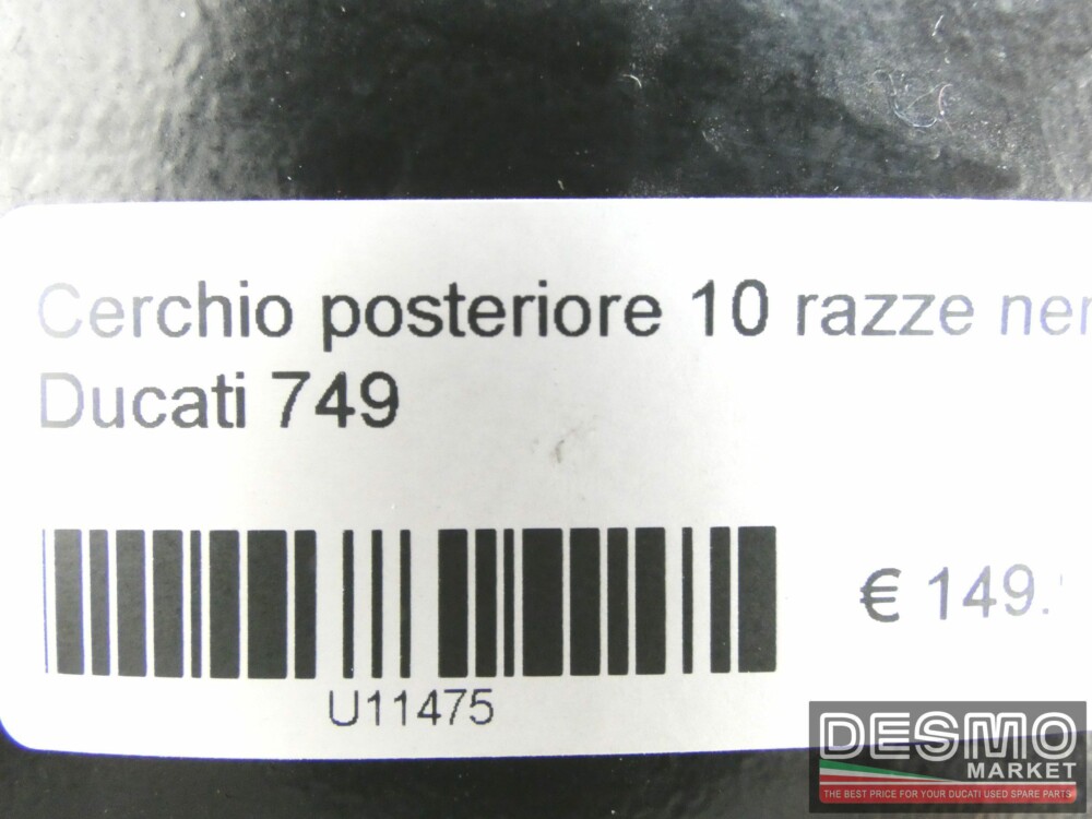 Cerchio posteriore 10 razze nero Ducati 749