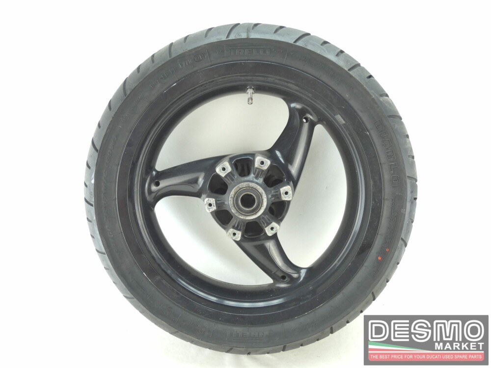 Cerchio posteriore nero tre razze 4,5 x 17 Ducati Monster MTS 620 695