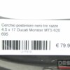 Cerchio posteriore nero tre razze 4,5 x 17 Ducati Monster MTS 620 695