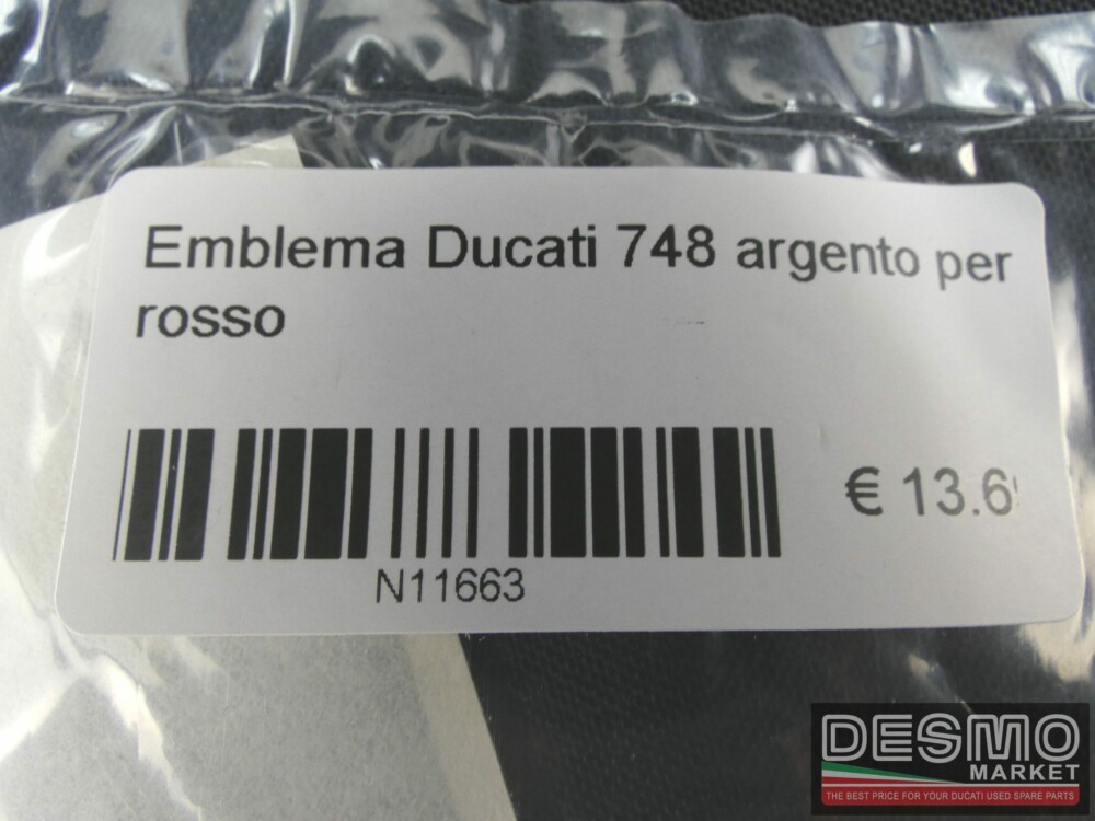 Emblema Ducati 748 argento per rosso