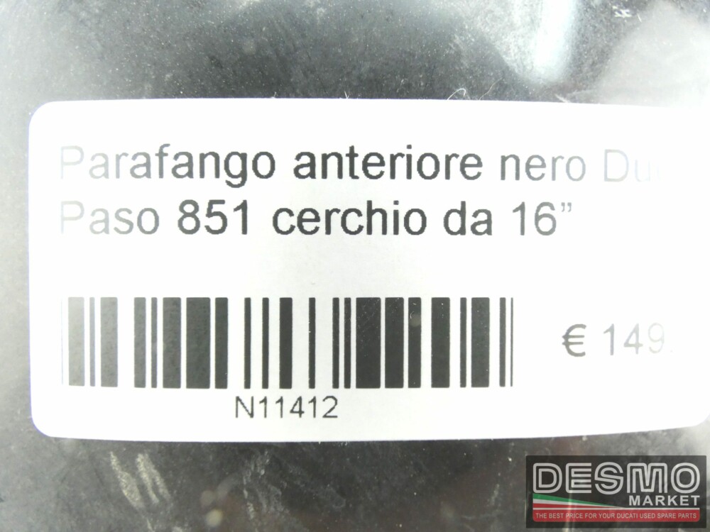 Parafango anteriore nero Ducati Paso 851 cerchio da 16”