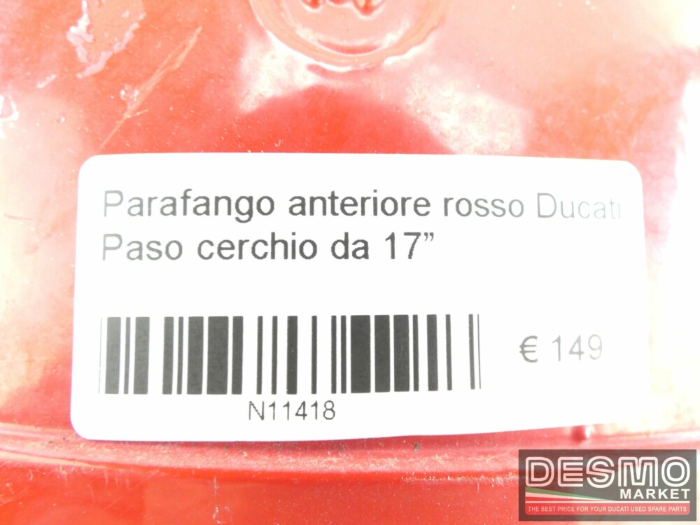 Parafango anteriore rosso Ducati Paso cerchio da 17”