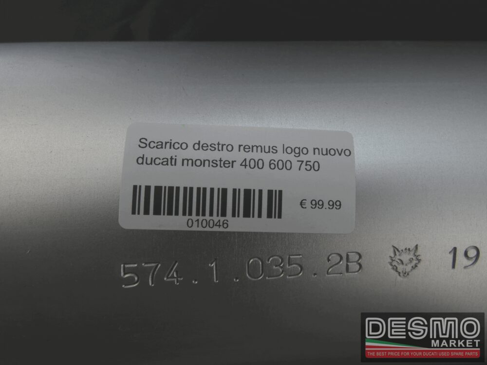 Scarico sinistro remus logo nuovo ducati monster 400 600 750