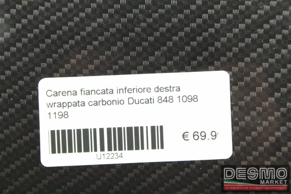 Carena fiancata inferiore destra wrappata carbonio Ducati 848 1098 1198