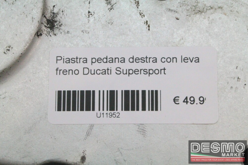 Piastra pedana destra con leva freno Ducati Supersport