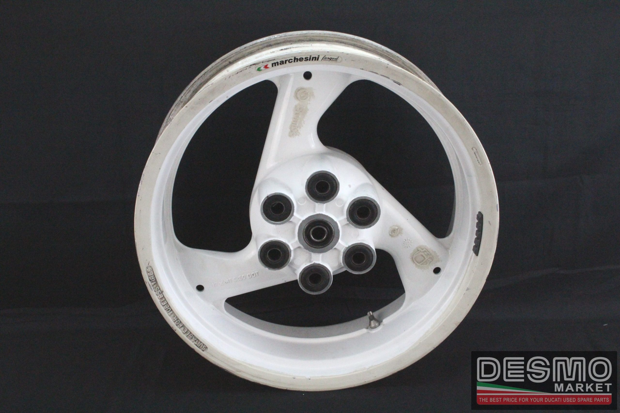 Cerchio posteriore Brembo bianco tre razze 17 x 5,5 Ducati 851 888