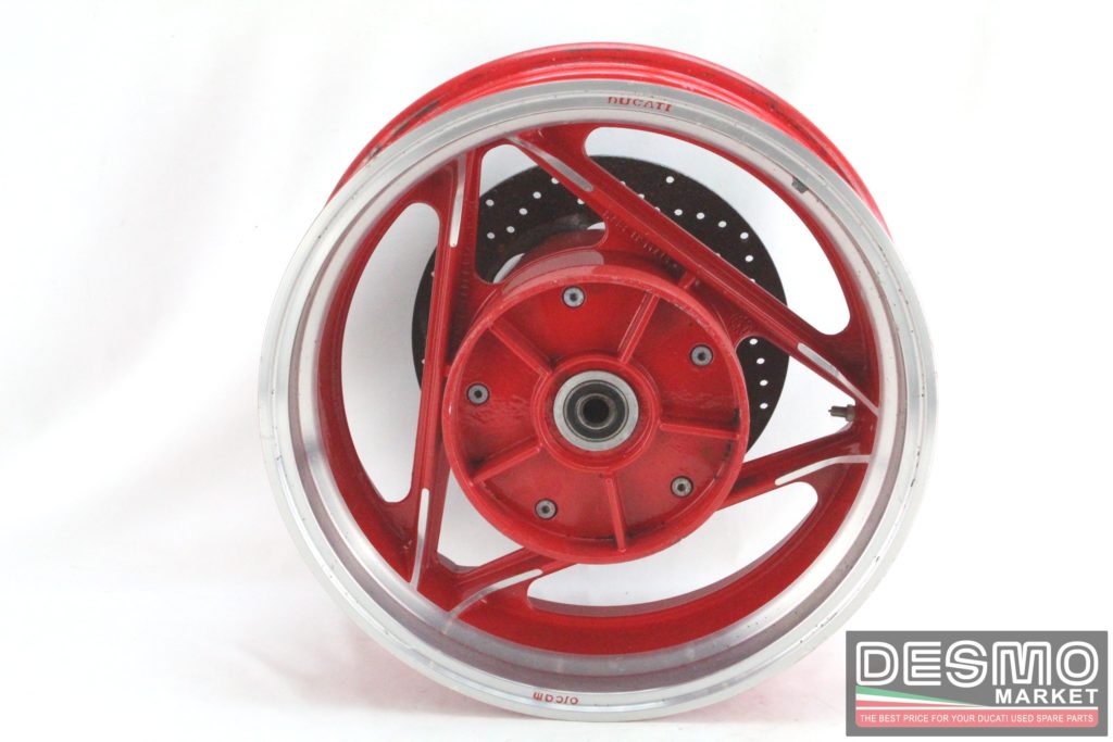 Cerchio posteriore Oscam 5 x 16 rosso canale diamantato Ducati Paso