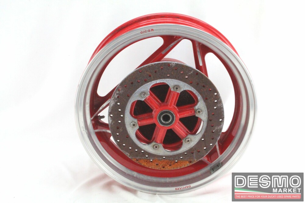 Cerchio posteriore Oscam 5 x 16 rosso canale diamantato Ducati Paso