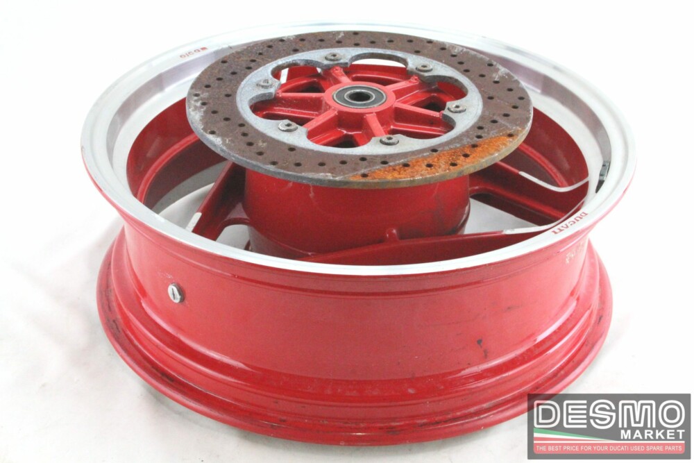 Cerchio posteriore Oscam 5 x 16 rosso canale diamantato Ducati Paso