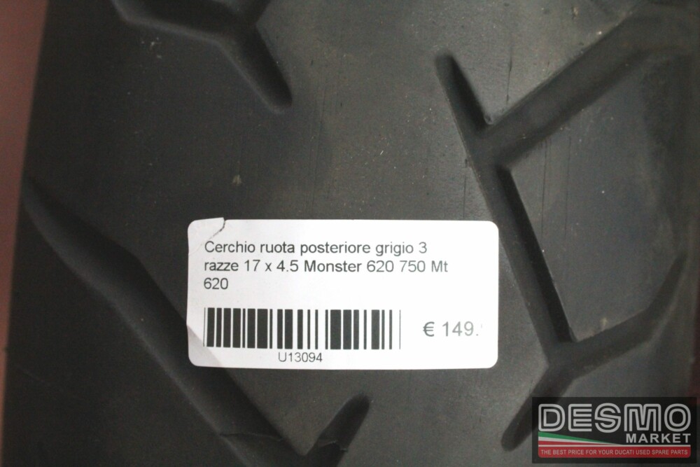 Cerchio ruota posteriore 3 razze grigio 17 x 4.5 Ducati Monster 620 750