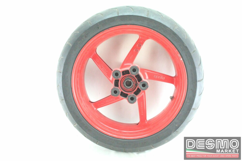 Cerchio ruota posteriore 5 razze rosso 17 x 6 Ducati Aprilia rsv 1000