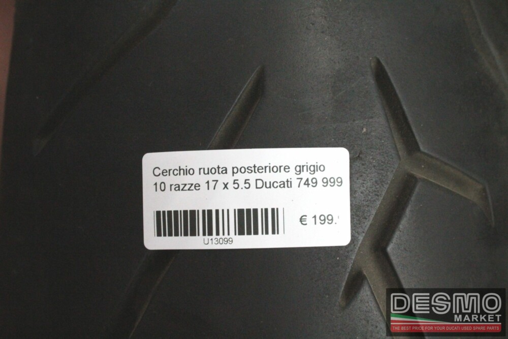 Cerchio ruota posteriore grigio 10 razze 17 x 5.5 Ducati 749 999