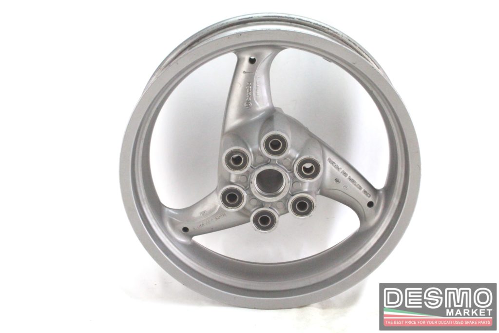 Cerchio ruota posteriore tre razze argento 17 x 4,5 Ducati Monster I.E.