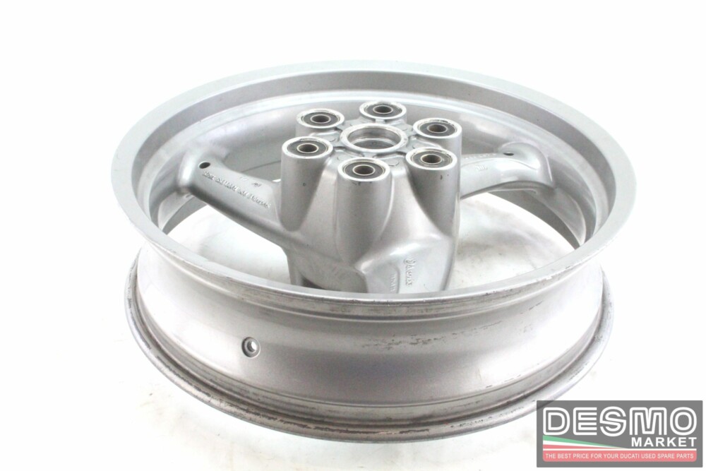 Cerchio ruota posteriore tre razze argento 17 x 4,5 Ducati Monster I.E.