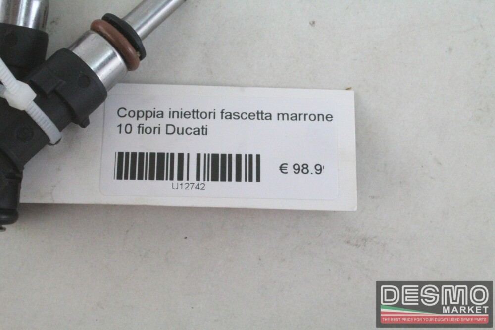 Coppia iniettori fascetta marrone 10 fori Ducati