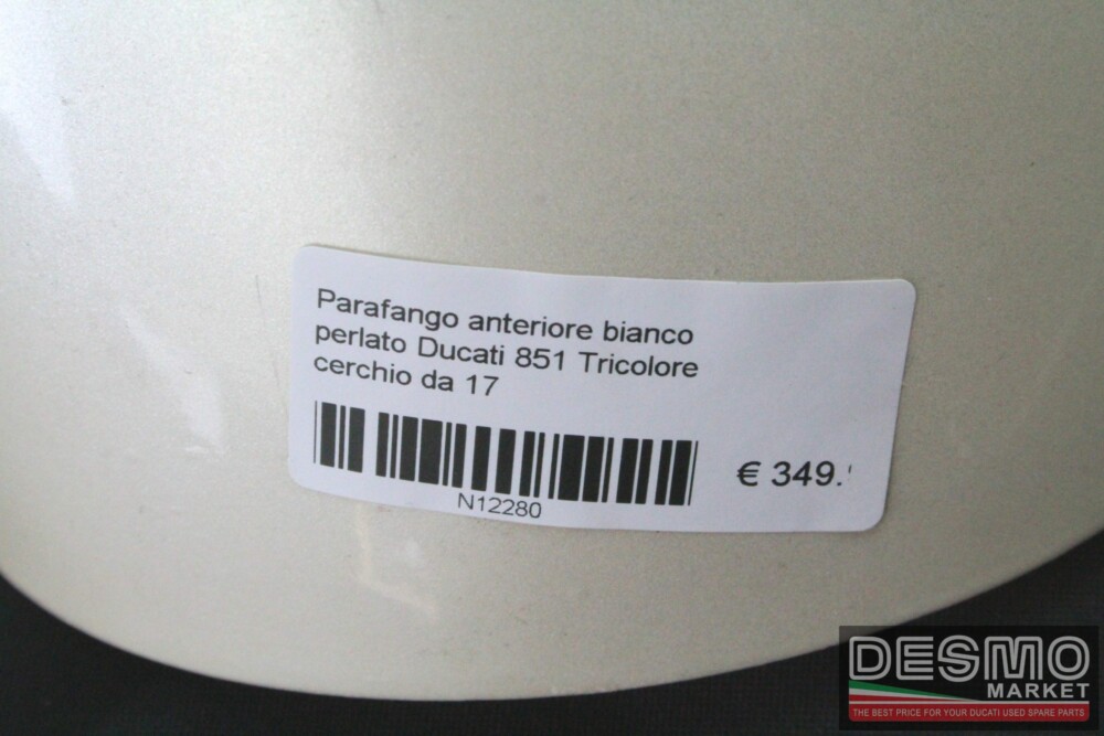 Parafango anteriore bianco perlato Ducati 851 Tricolore cerchio da 17 “