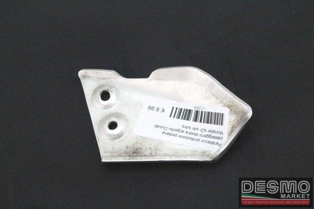 Paratacco protezione pedana passeggero destra argento Ducati Monster