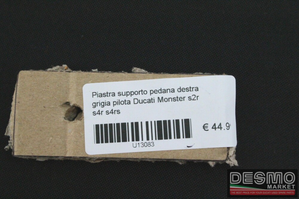 Piastra supporto pedana destra grigia pilota Ducati Monster s2r s4r s4rs