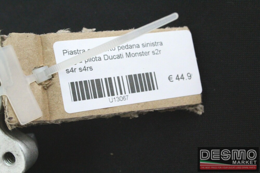 Piastra supporto pedana sinistra grigia pilota Ducati Monster s2r s4r