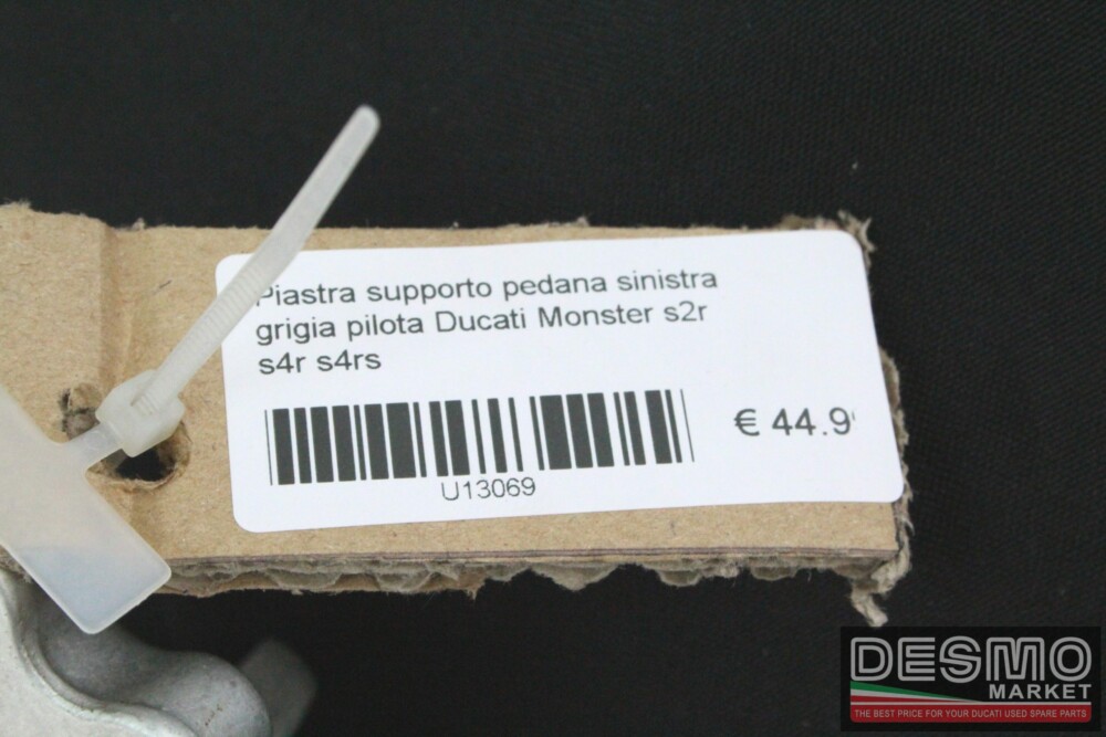 Piastra supporto pedana sinistra grigia pilota Ducati Monster s2r s4r