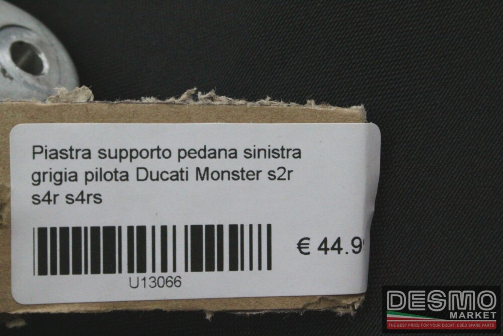 Piastra supporto pedana sinistra nera pilota Ducati Monster s2r s4r