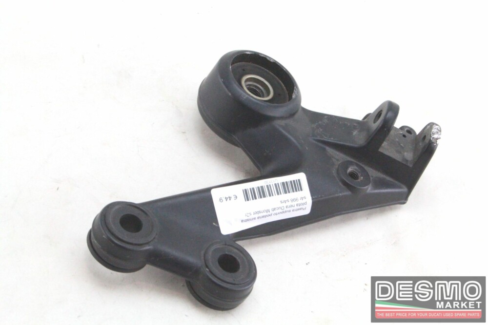 Piastra supporto pedana sinistra pilota nera Ducati Monster s2r s4r 998 s4rs