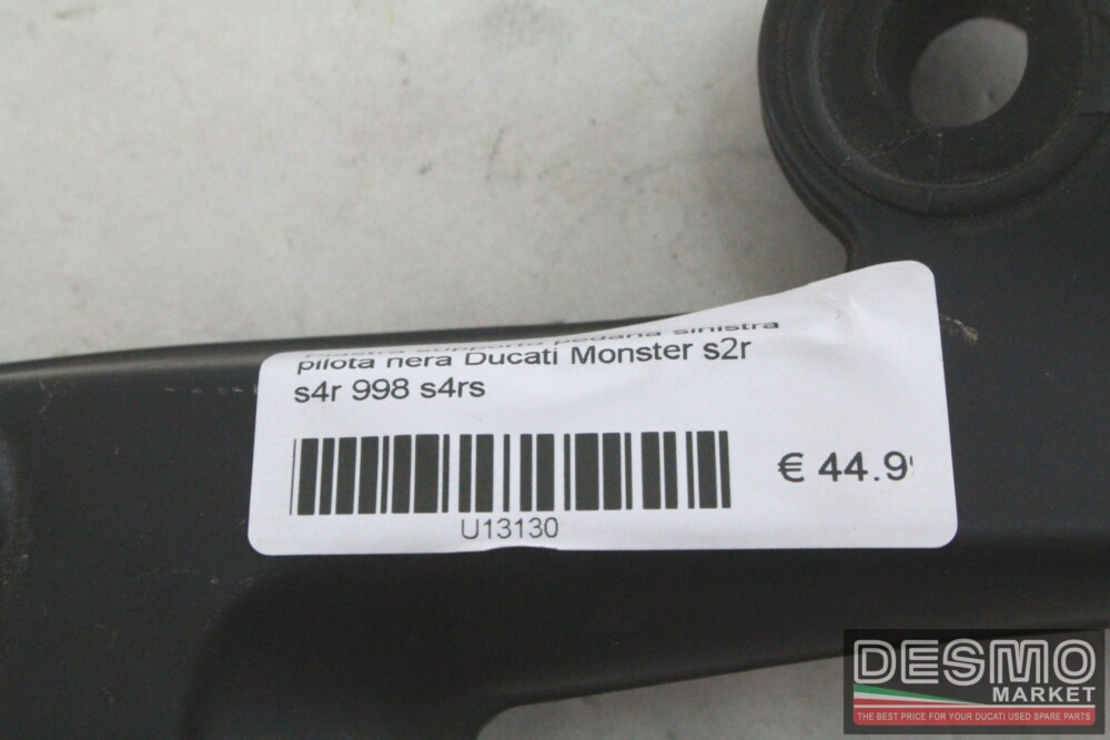 Piastra supporto pedana sinistra pilota nera Ducati Monster s2r s4r 998 s4rs