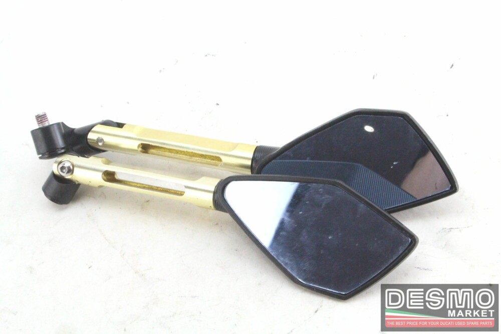 Specchi specchietti retrovisori ERGAL CNC oro neri tutte le Ducati