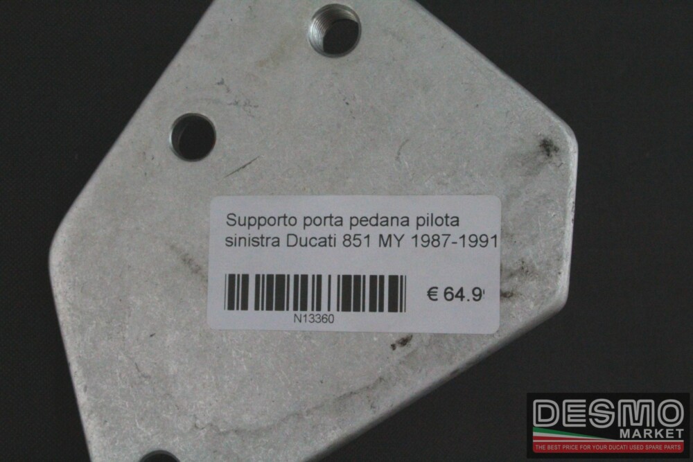 Supporto porta pedana pilota sinistra Ducati 851 MY 1987-1991