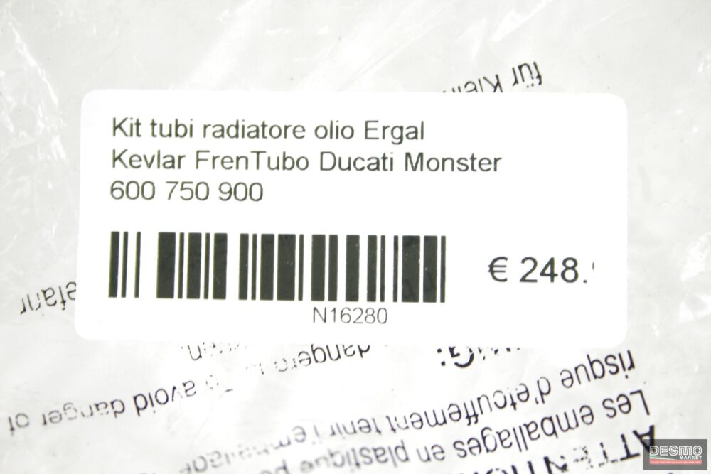 Tubi radiatore olio ergal/kevlar FrenTubo Ducati Monster 600 750 900