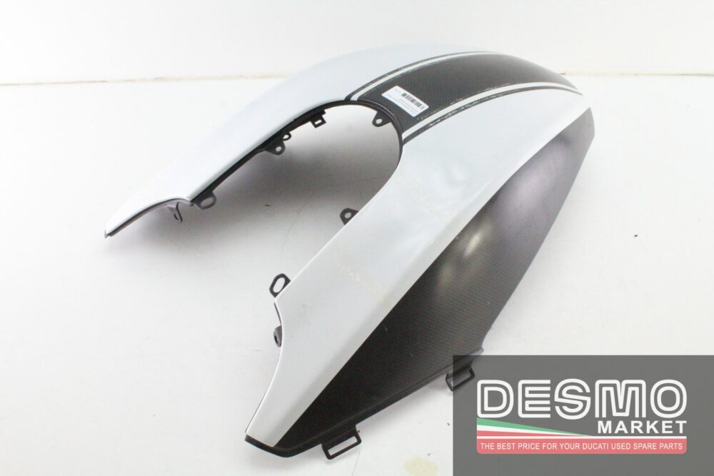 Cover serbatoio carbonio fascia bianca Ducati Diavel