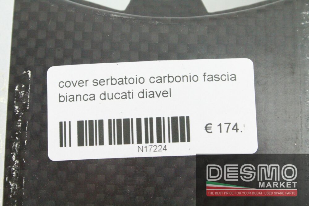 Cover serbatoio carbonio fascia bianca Ducati Diavel