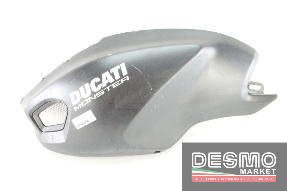 Cover serbatoio nera grezza sinistra Ducati Monster 696 796 1100