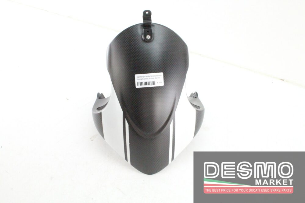 Parafango anteriore carbonio fascia bianca Ducati Diavel