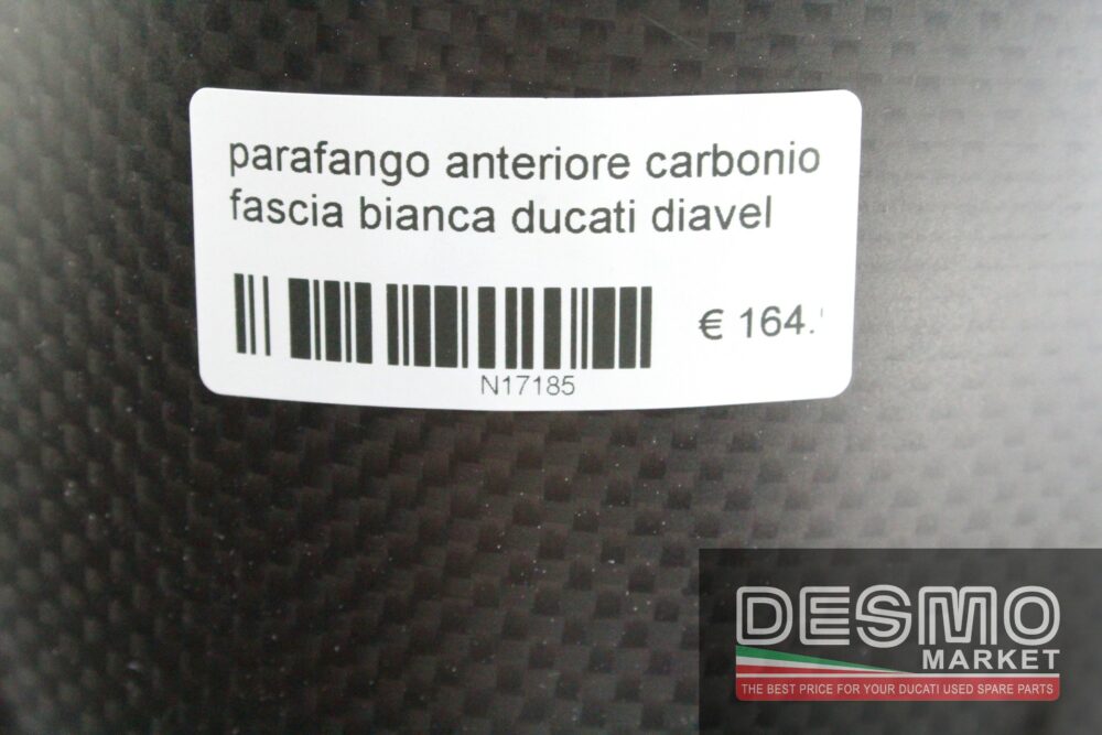 Parafango anteriore carbonio fascia bianca Ducati Diavel