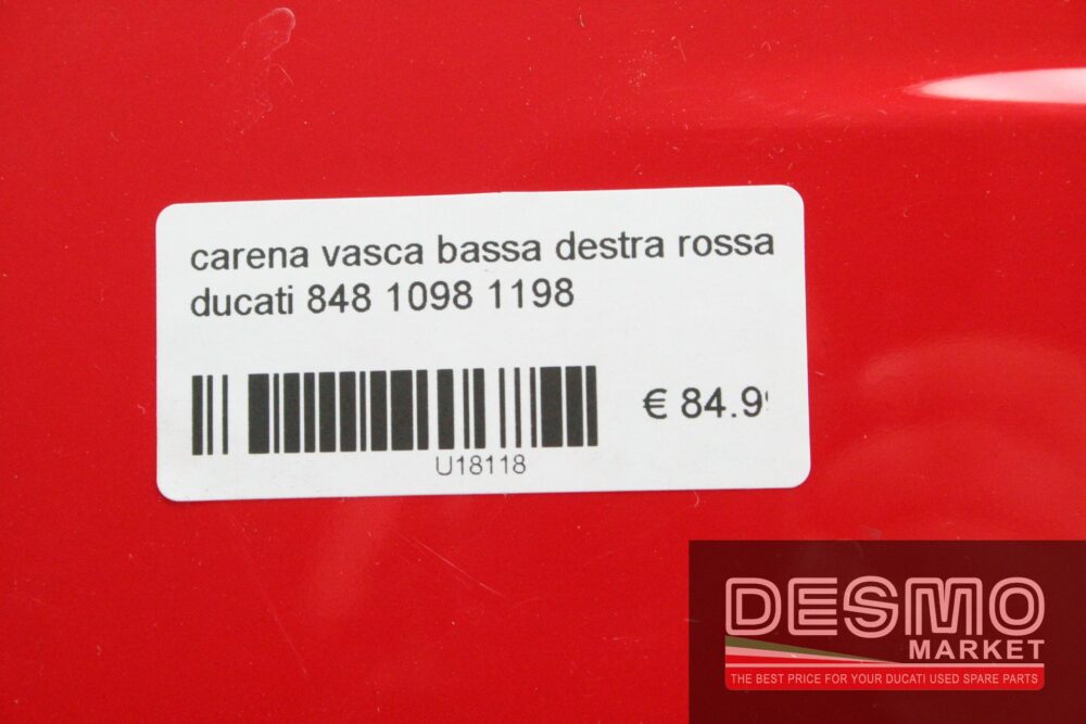 Carena vasca bassa destra rossa Ducati 848 1098 1198