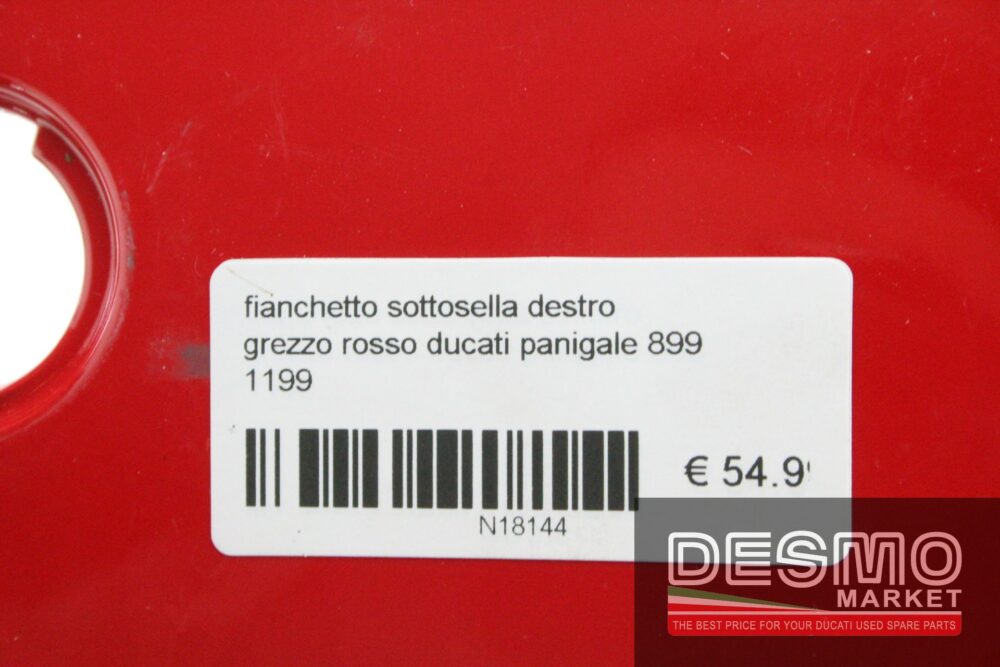 Fianchetto sottosella destro grezzo rosso Ducati Panigale 899 1199