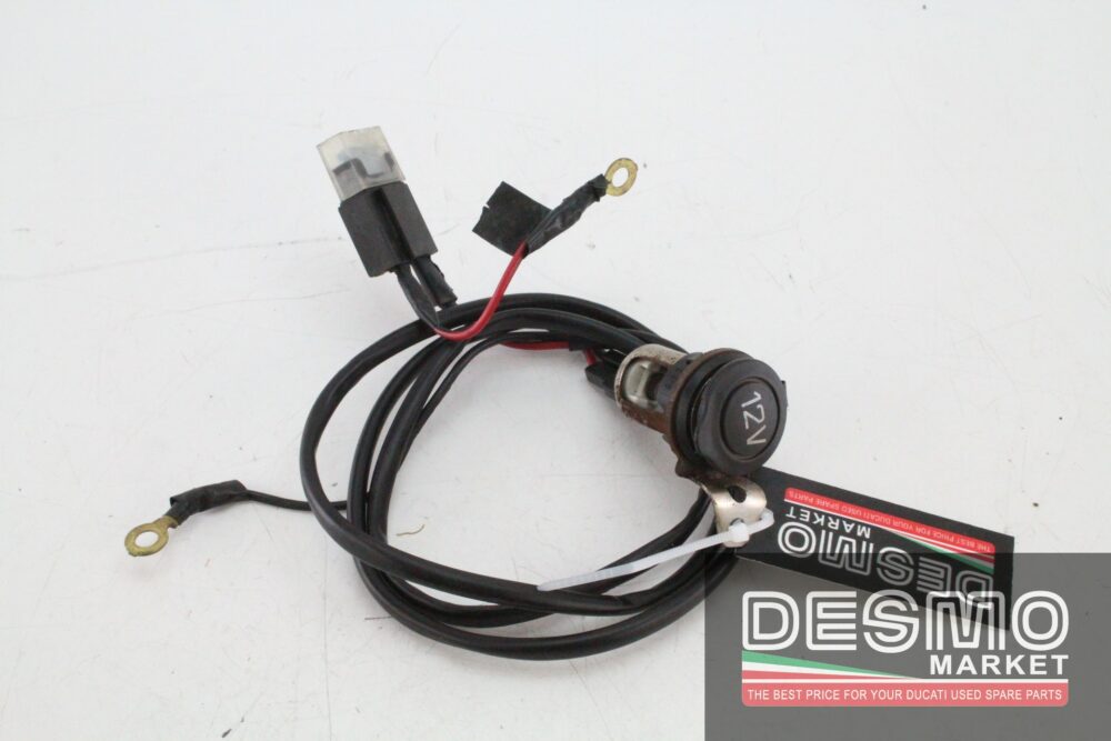 Universal motorcycle cigarette lighter socket with fuse holder
