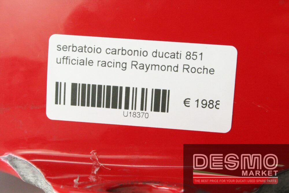 Serbatoio carbonio Ducati 851 ufficiale racing Raymond Roche