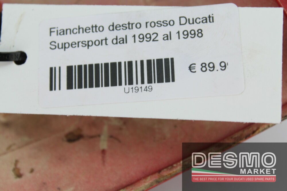 Fianchetto destro rosso Ducati Supersport dal 1992 al 1998