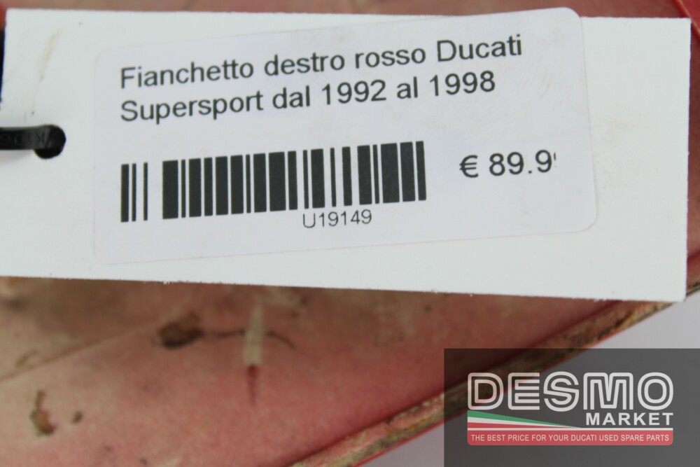 Fianchetto destro rosso Ducati Supersport dal 1992 al 1998