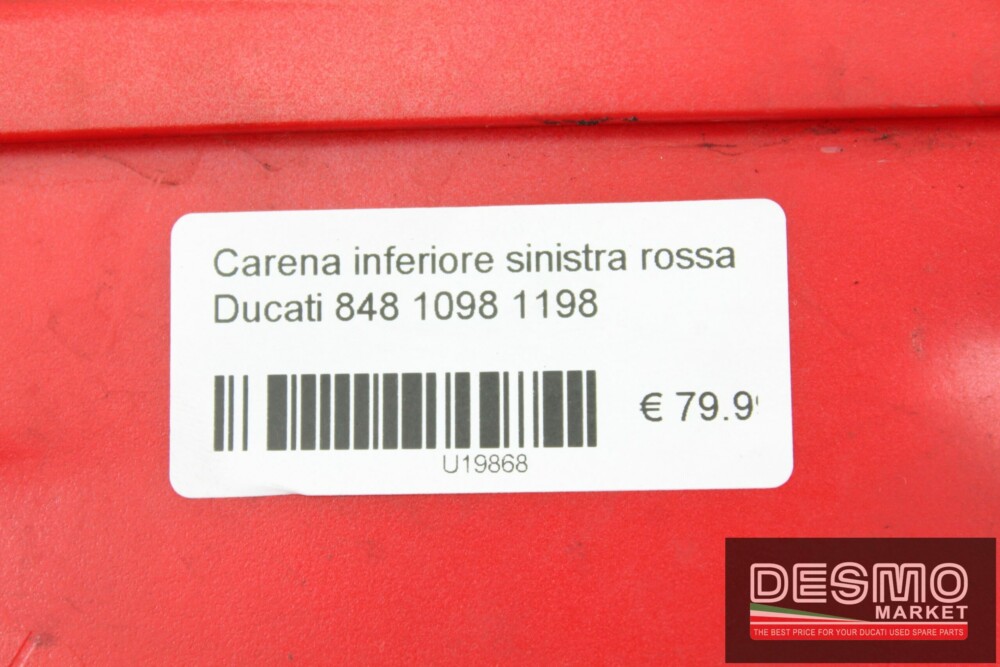 Carena inferiore sinistra rossa Ducati 848 1098 1198