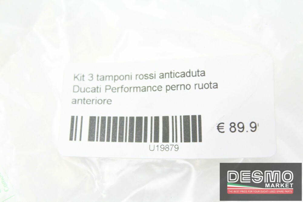 Kit 3 tamponi rossi anticaduta Ducati Performance perno ruota anteriore