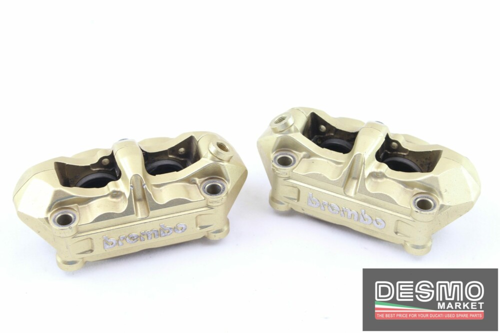 Pinze freno radiali triple bridge Brembo oro interasse 100mm Ducati