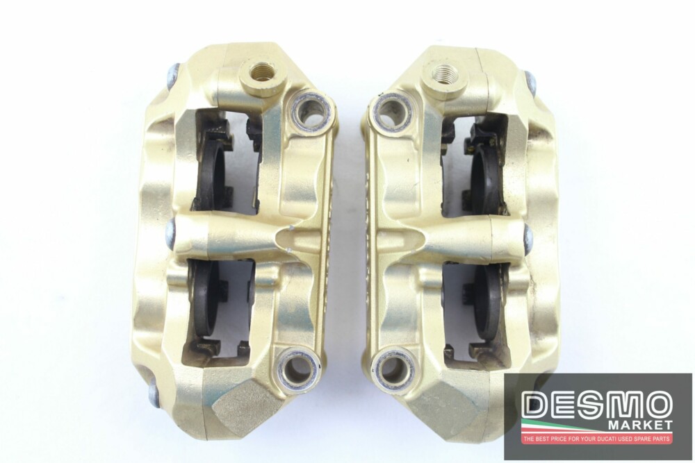 Pinze freno radiali triple bridge Brembo oro interasse 100mm Ducati