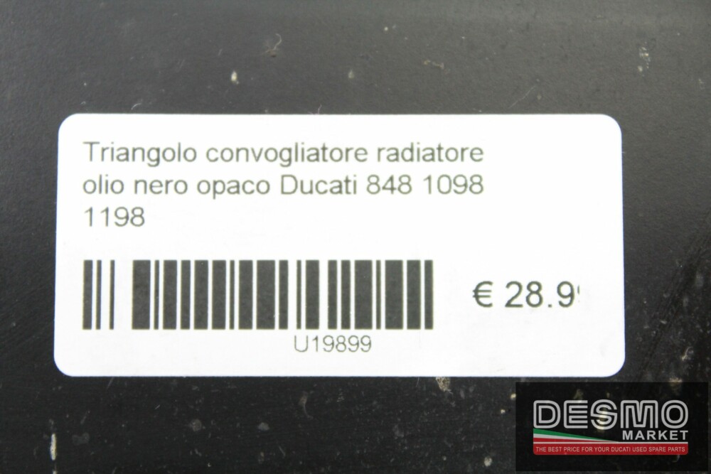 Triangolo convogliatore radiatore olio nero opaco Ducati 848 1098 1198