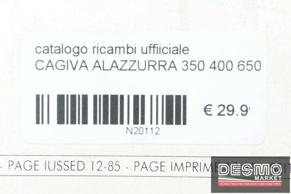catalogo ricambi ufficiale CAGIVA ALAZZURRA 350 400 650