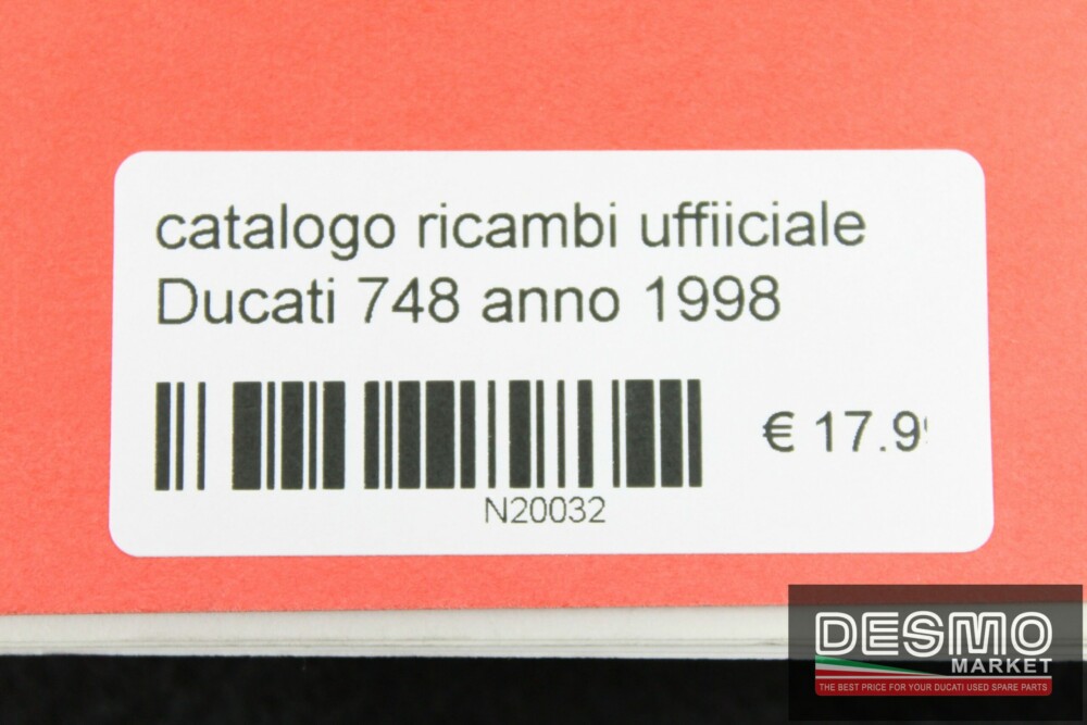catalogo ricambi ufficiale Ducati 748 anno 1998