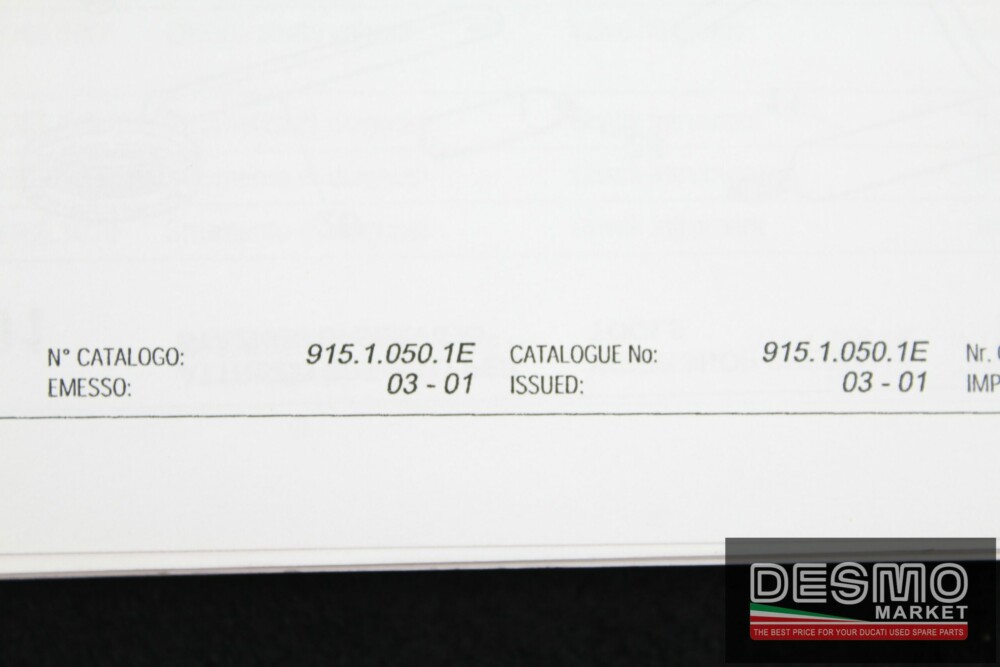 catalogo ricambi ufficiale Ducati 748 biposto anno 2001